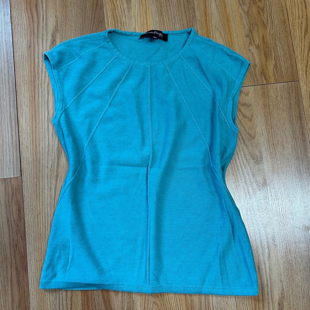 Evan Picone Turquoise Short Sleeve Top